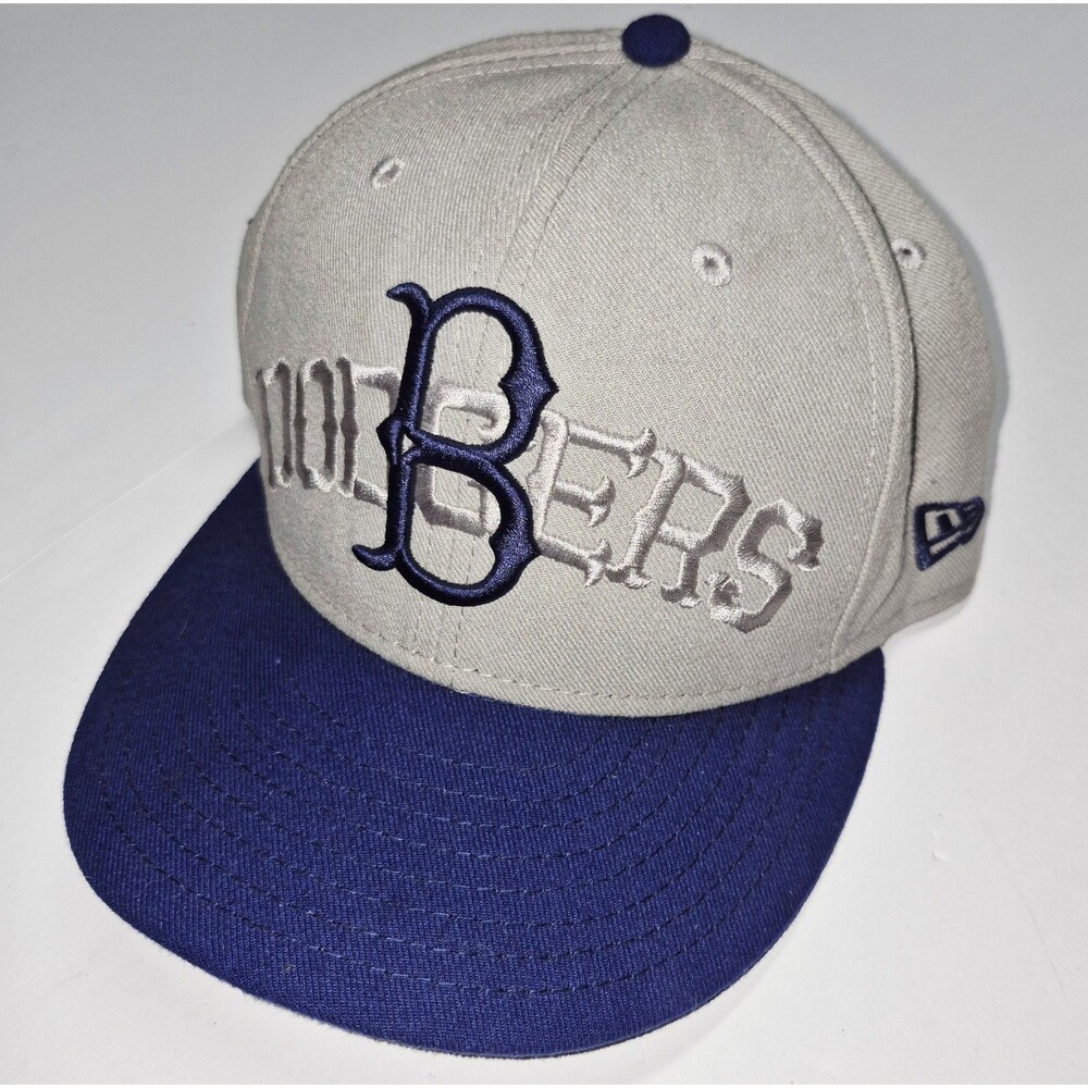 New Era 59FIFTY Brooklyn Dodgers Fitted Hat 7 1/4 Cooperstown Grey Blue Retro